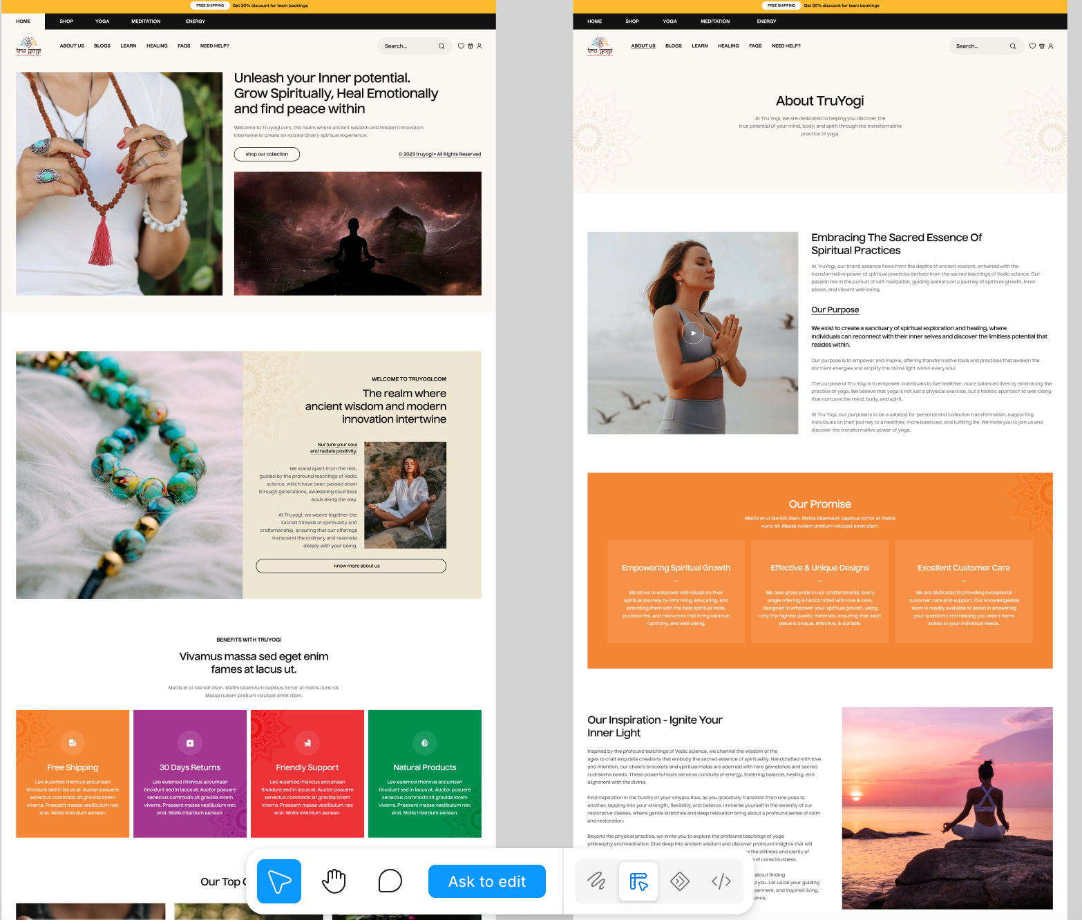 Ecommerce shopping website design and user experience example